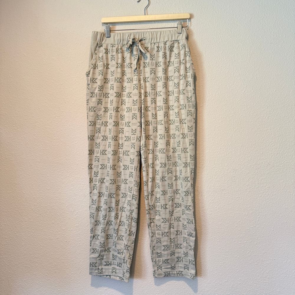 Maison Kitsune Paris for EVA Air Men Monogram Pajama Pants Grey Large
